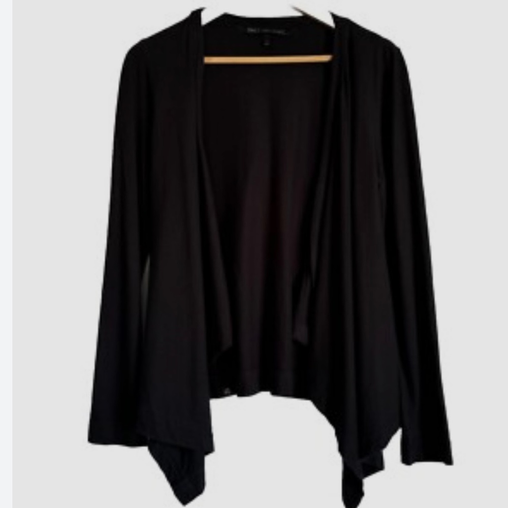Pact Organic Cotton Blend Waterfall Open Cardigan Black